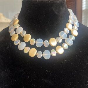 West Germany Elegant Opalite Double Strand Necklace